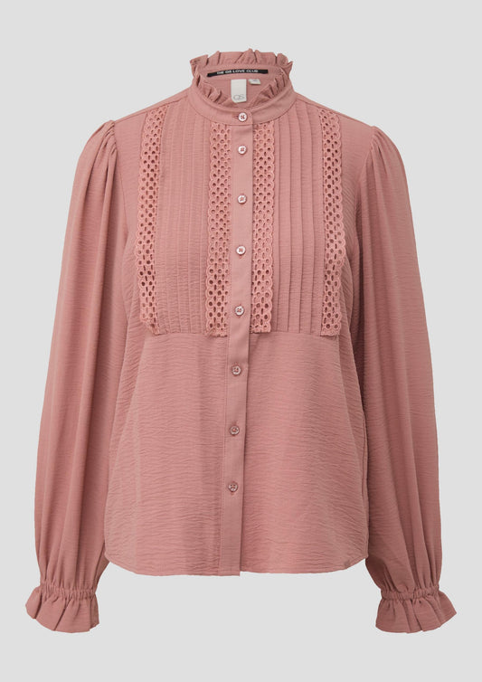 QS - Feminine Bluse mit Spitze - Farbe: Altrosa
