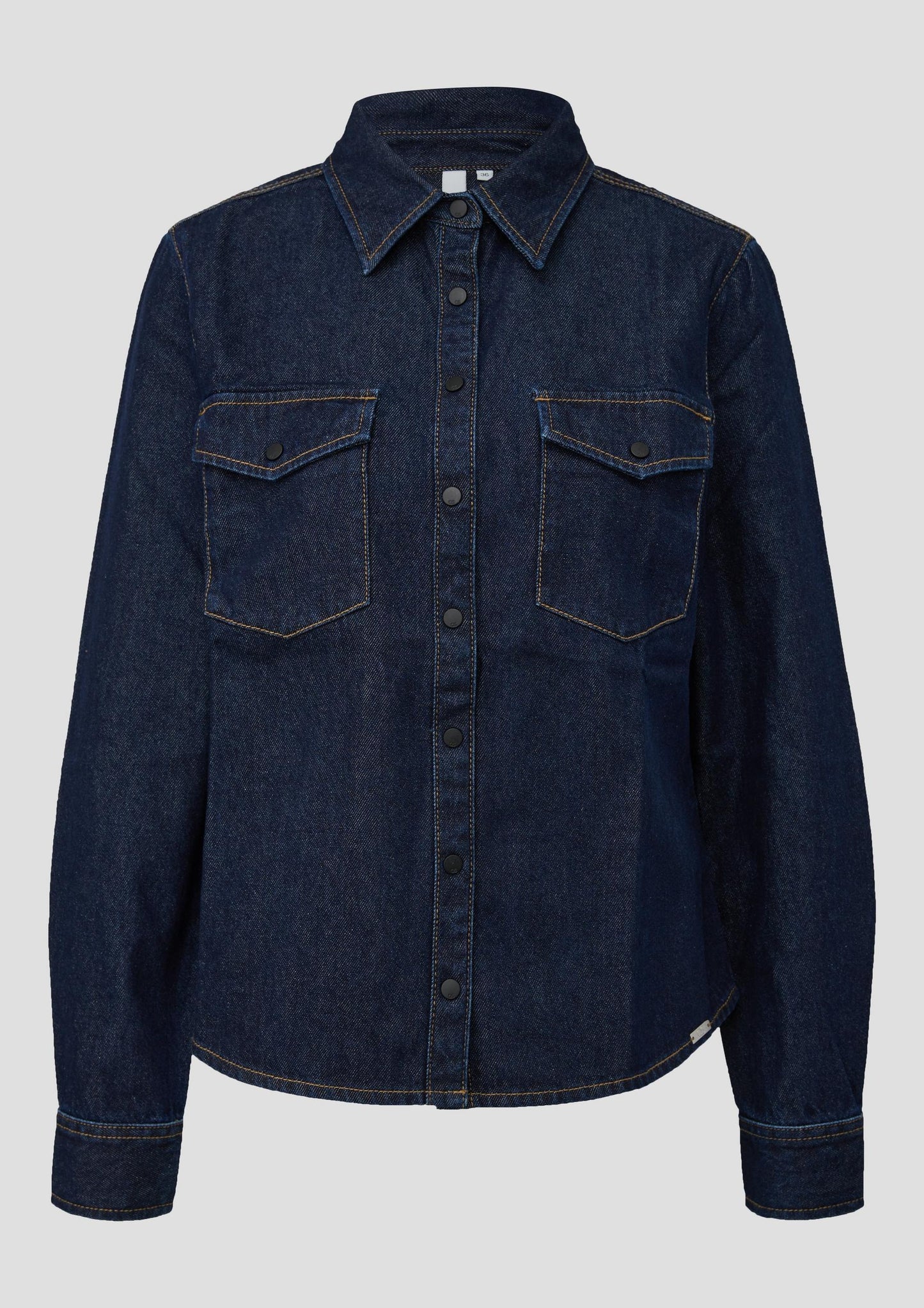 QS - Taillierte Denimbluse - Farbe: Blau