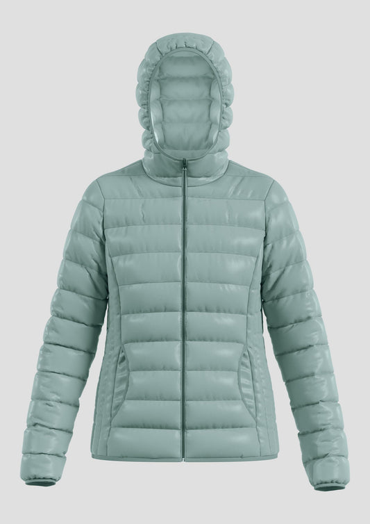 QS - Leicht wattierte Steppjacke mit Kapuze - Farbe: Pastelltuerkis