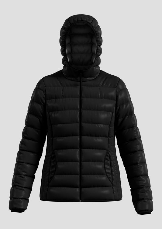 QS - Leicht wattierte Steppjacke mit Kapuze - Farbe: Schwarz