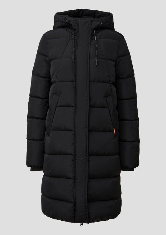 QS - Wattierter Steppmantel - Farbe: Schwarz