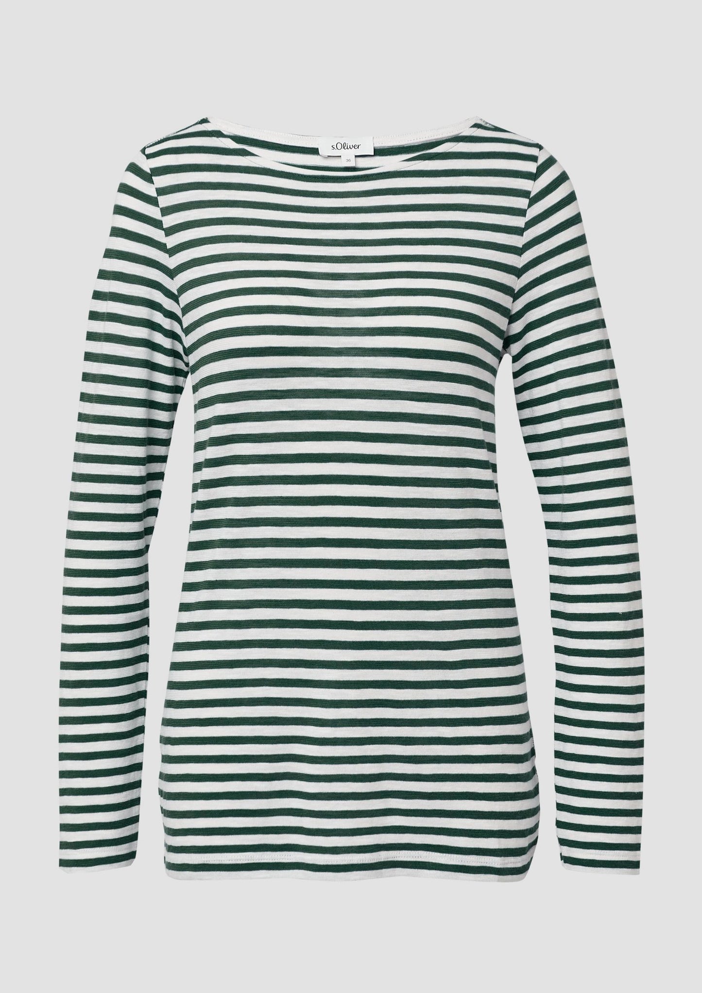Gestreiftes Langarmshirt - Grün