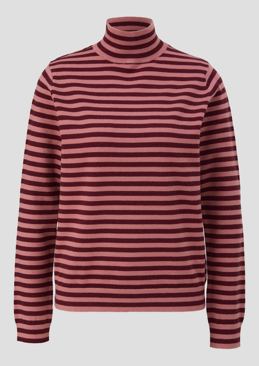QS - Pullover mit Stehkragen aus Viskosemix - Farbe: Rosa