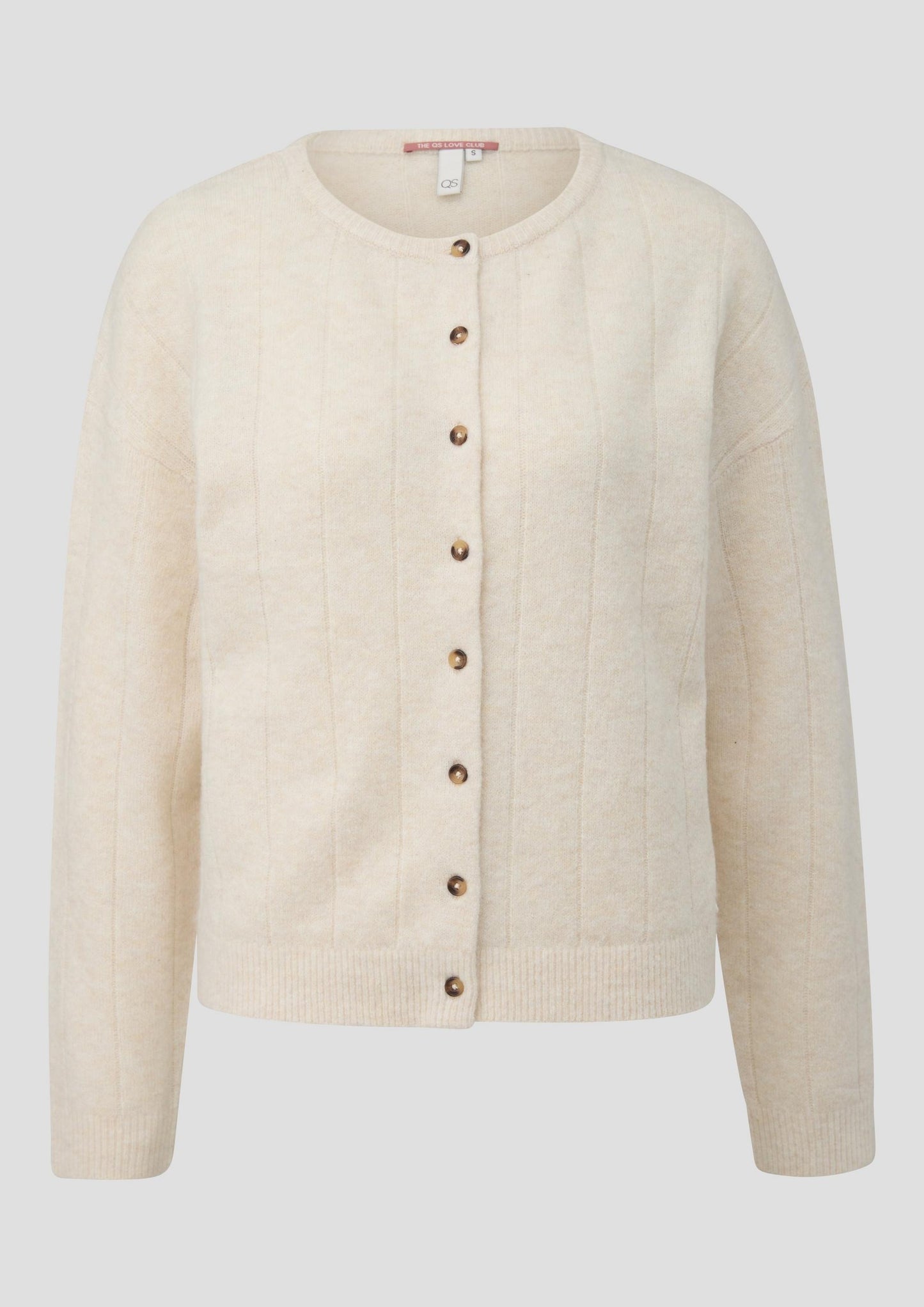 QS - Weicher Cardigan mit überschnittenen Schultern - Farbe: Creme