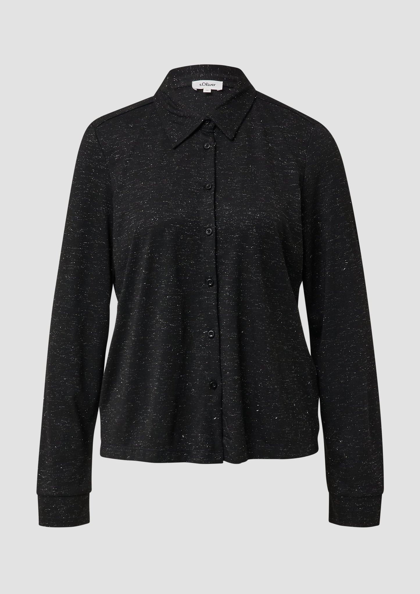 s.Oliver - Jerseybluse mit Glitzergarn - Farbe: Schwarz