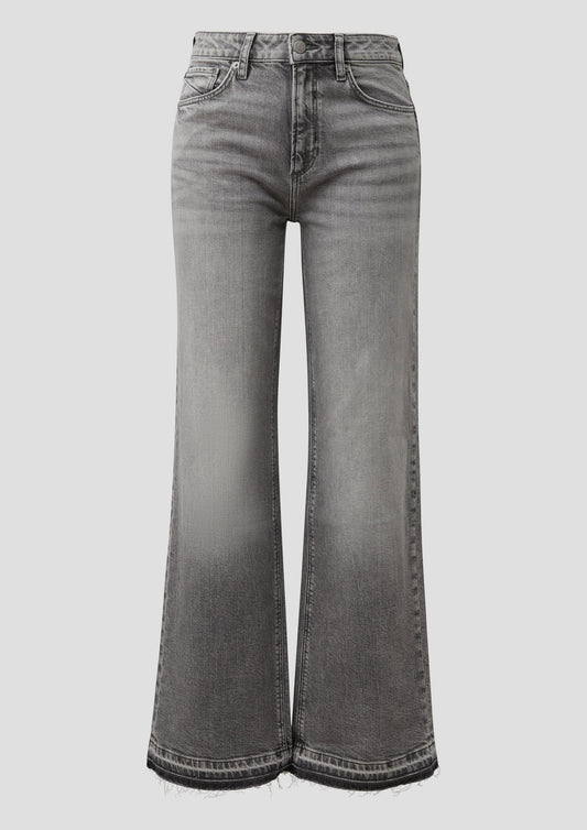 QS - Jeans Catie / Slim Fit / High Rise / Wide Leg - Farbe: Grau
