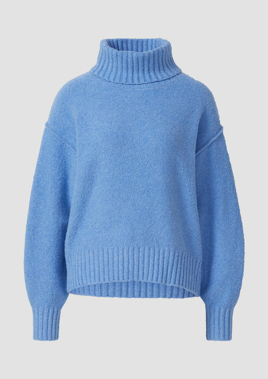 s.Oliver - Kuscheliger Strickpullover mit breitem Rollkragen - Farbe: Blau