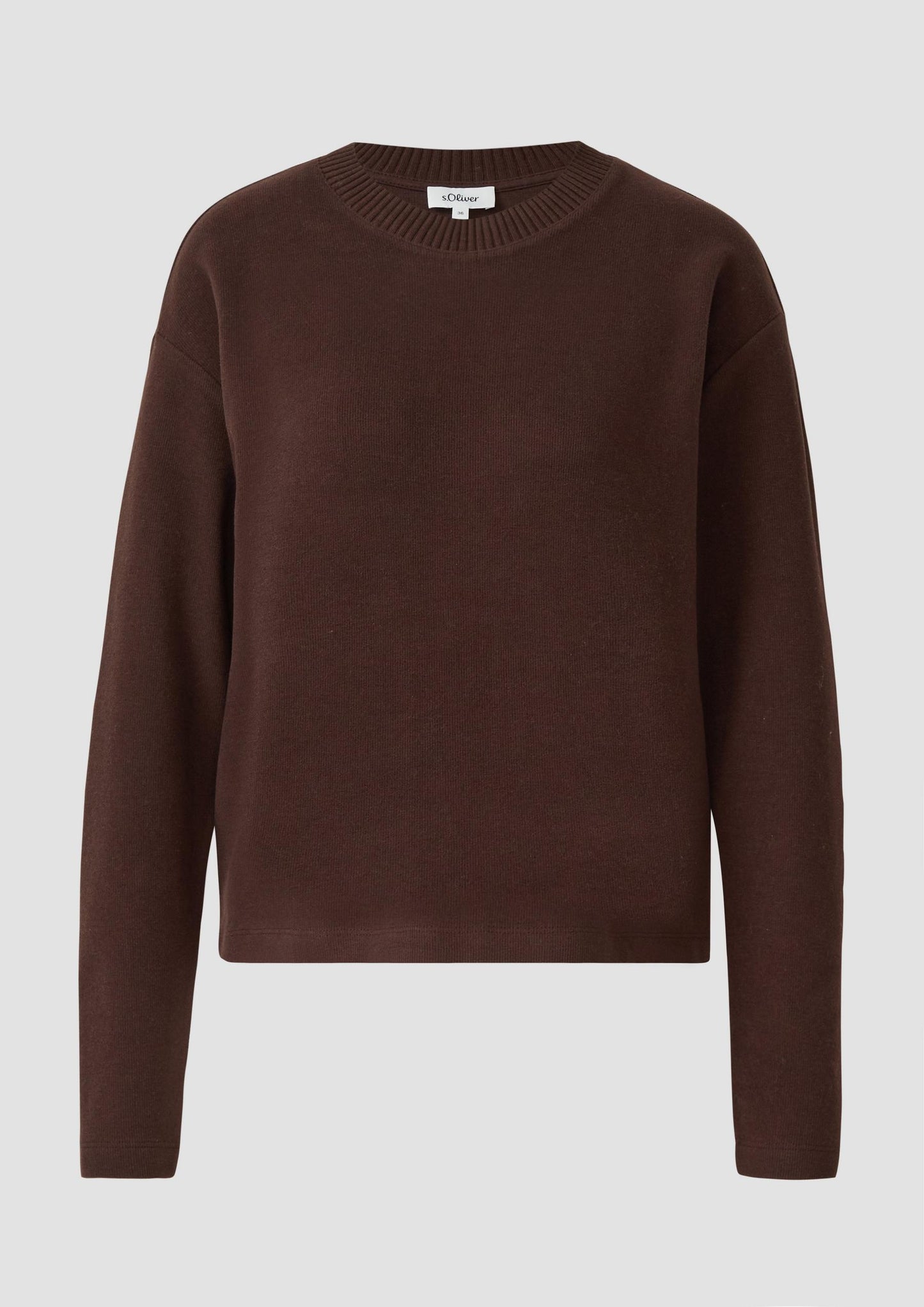 s.Oliver - Flauschiges Sweatshirt - Farbe: Dunkelbraun
