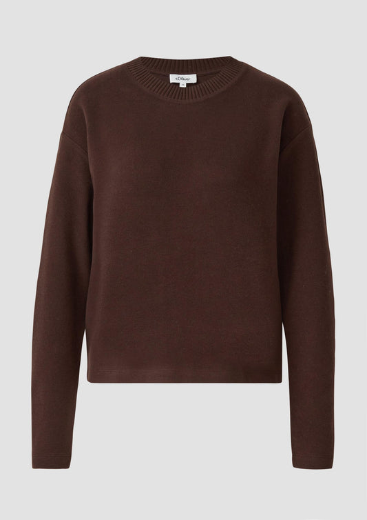 s.Oliver - Flauschiges Sweatshirt - Farbe: Dunkelbraun