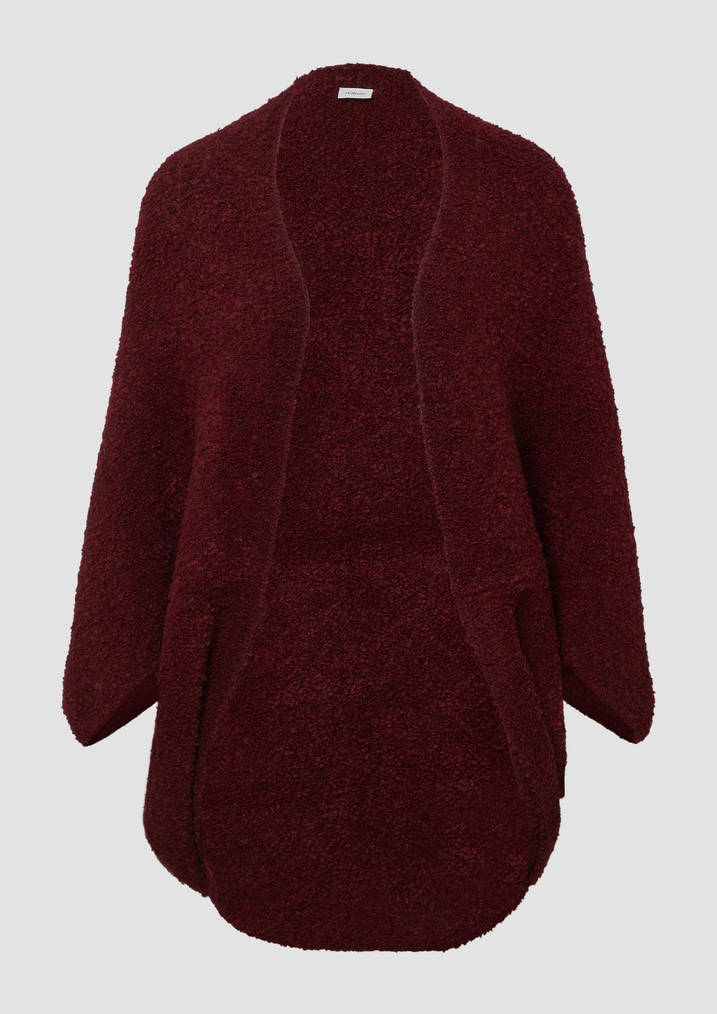 s.Oliver - O-Shape-Poncho aus Bouclé-Strick - Farbe: Bordeaux