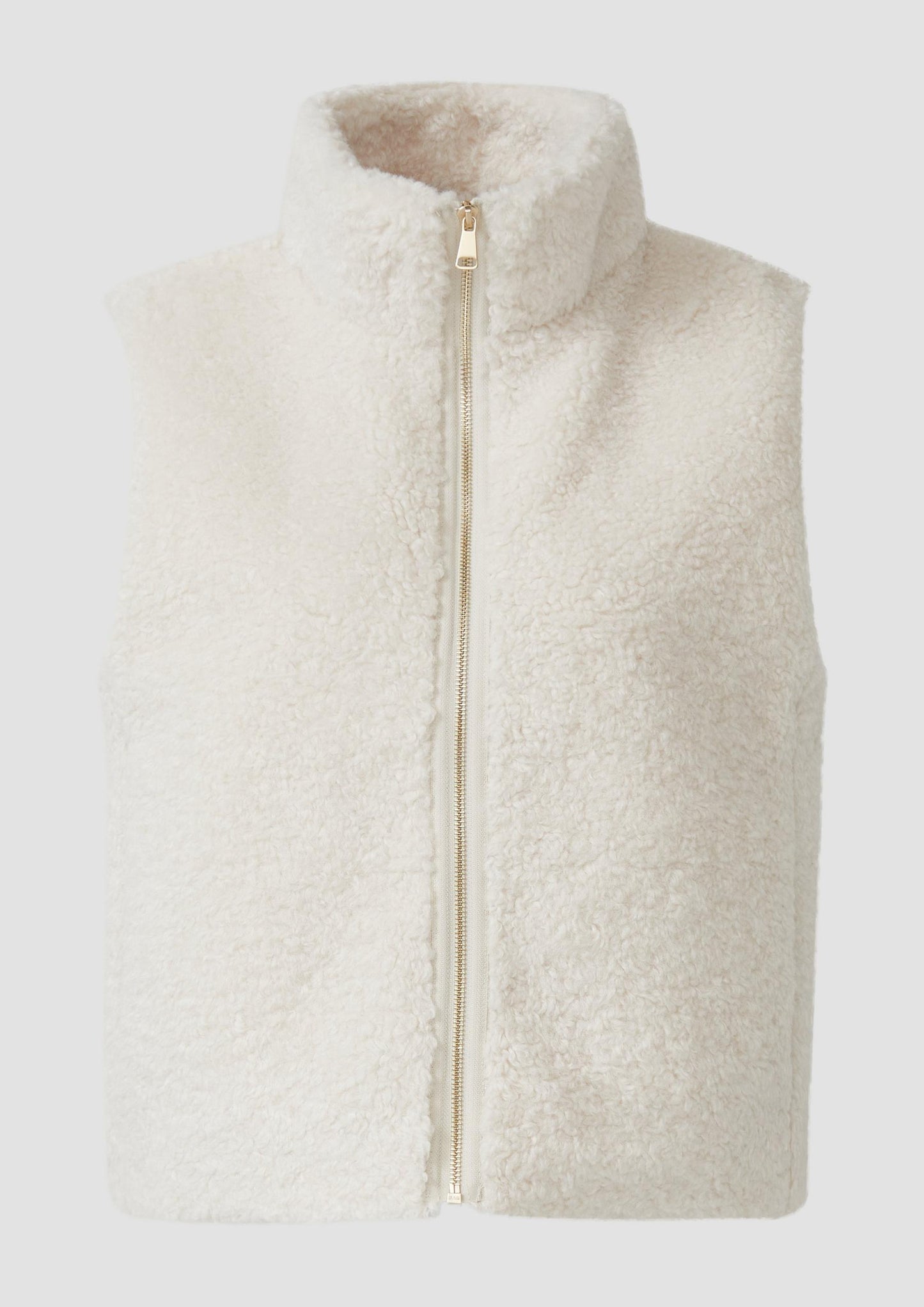 s.Oliver - Weste aus Teddyplüsch mit Eingrifftaschen - Farbe: Helles Sand