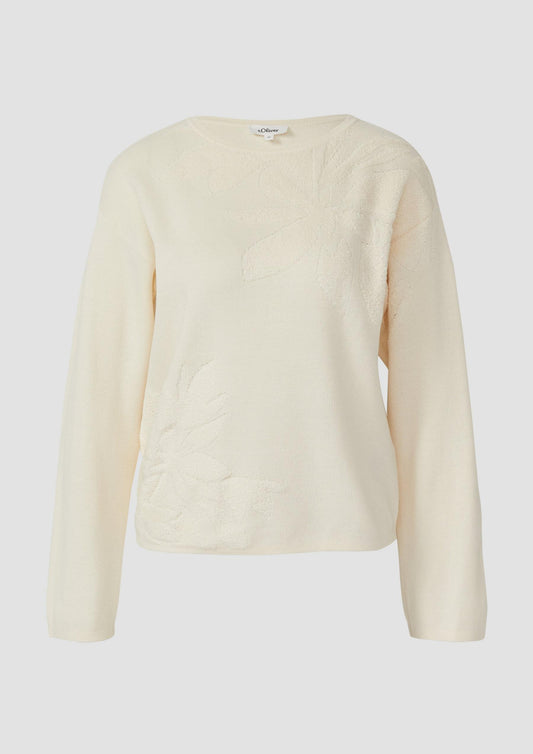 s.Oliver - Pullover mit dekorativem Strickmuster - Farbe: Beige