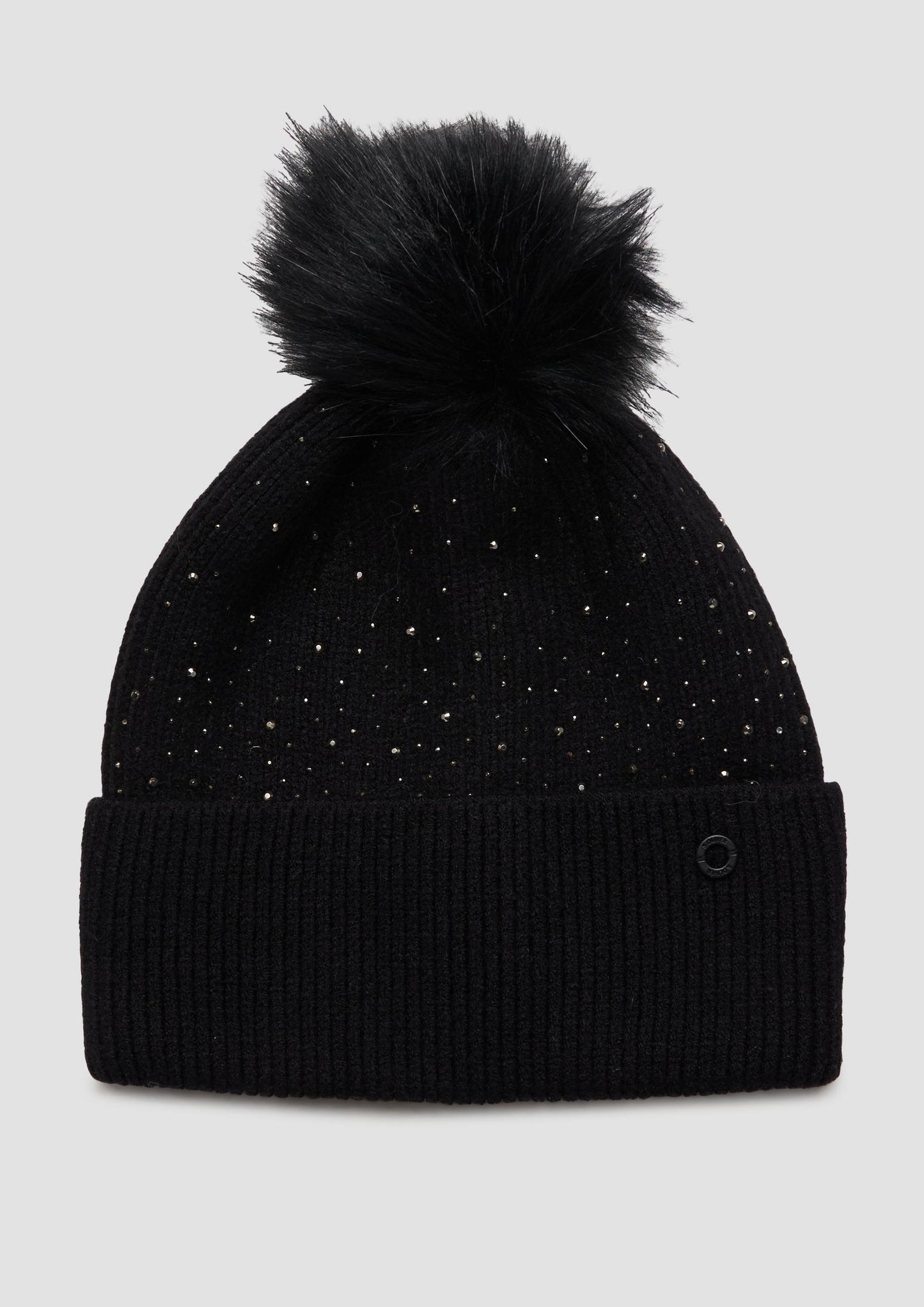 s.Oliver - Strickmütze mit Schmucksteinen - Farbe: Schwarz