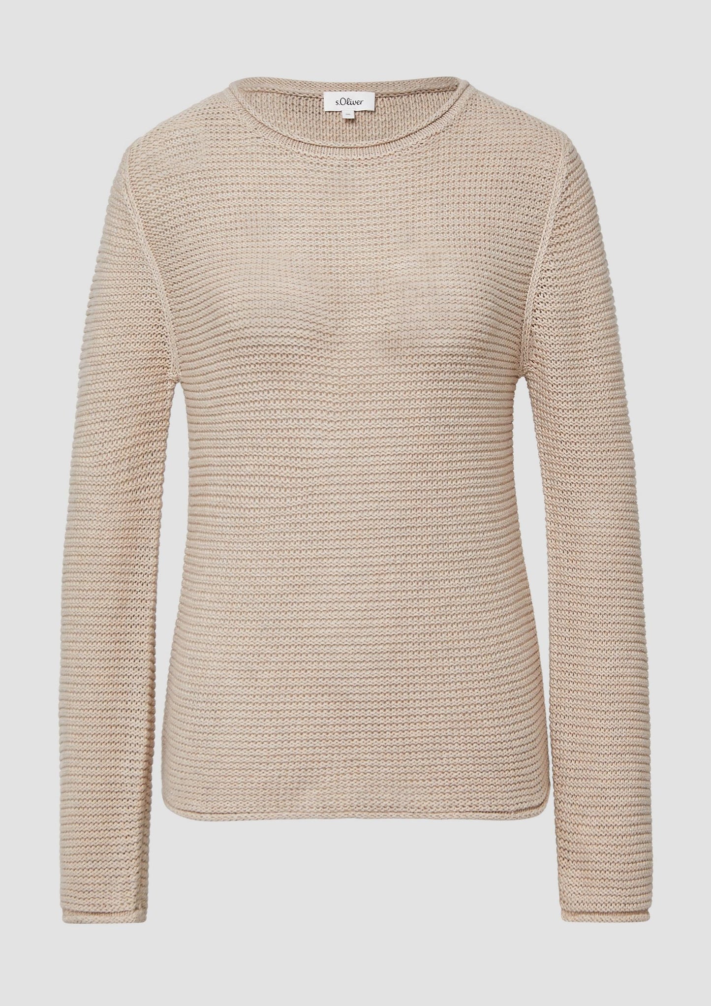 s.Oliver - Strickpullover mit Rundhalsausschnitt - Farbe: beige