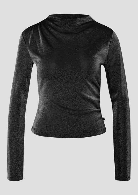 QS - Glitzershirt - Farbe: Schwarz
