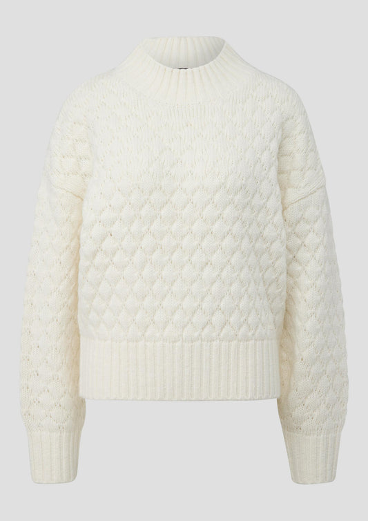 QS - Strukturierter Pullover - Farbe: Creme