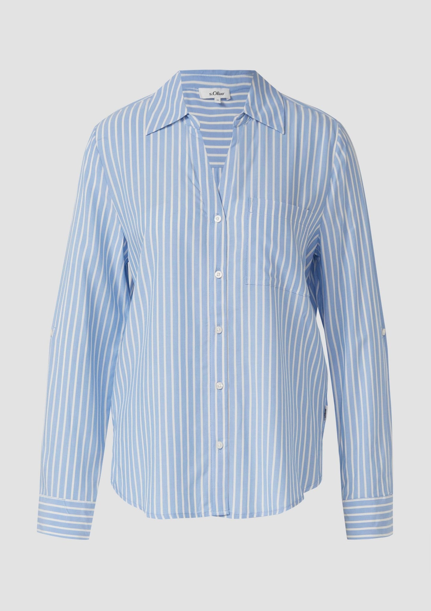 s.Oliver - Fließende Viskose-Bluse mit Turn-up - Farbe: Hellblau
