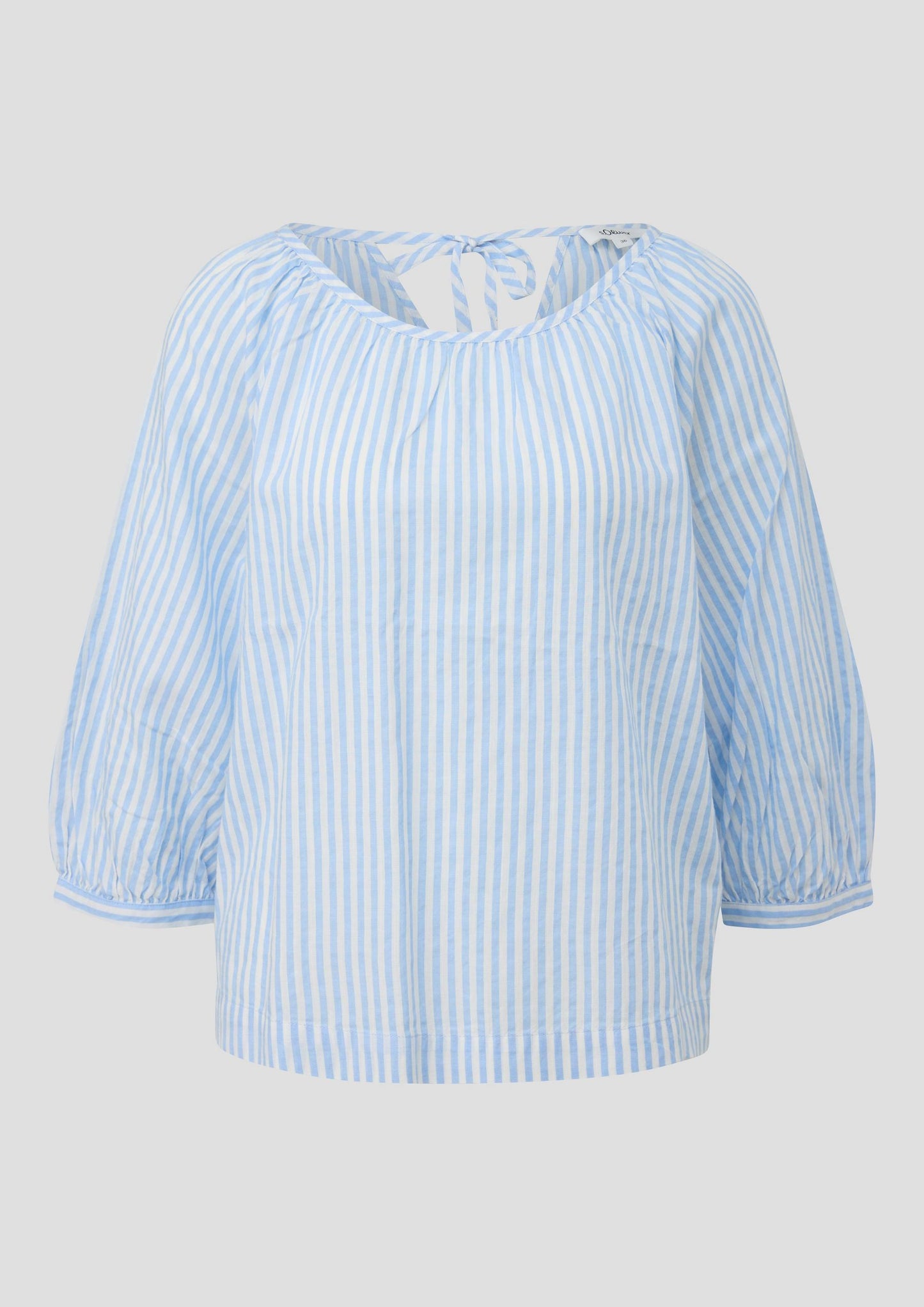 s.Oliver - Bluse aus Baumwoll-Viskosemix mit Raffung - Farbe: Arktisblau