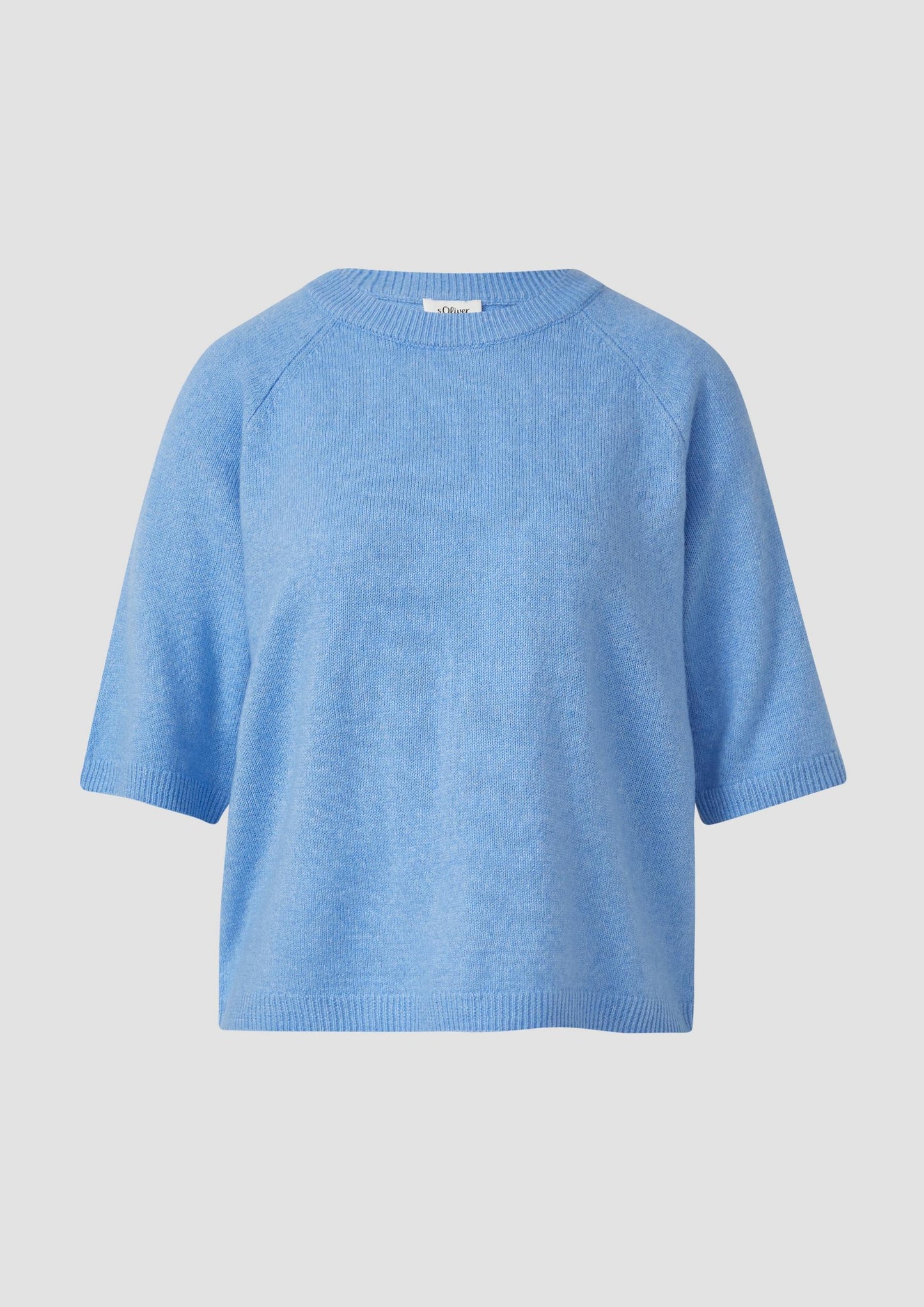 s.Oliver - Weicher Halbarmpullover aus Alpakamix - Farbe: Blau