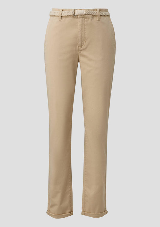 s.Oliver - Gewaschene Chino mit Gürtel - Farbe: Beige