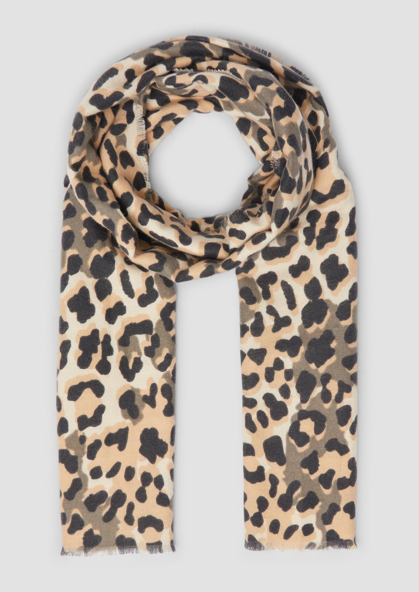 s.Oliver - Schal mit Leo-Print - Farbe: beige