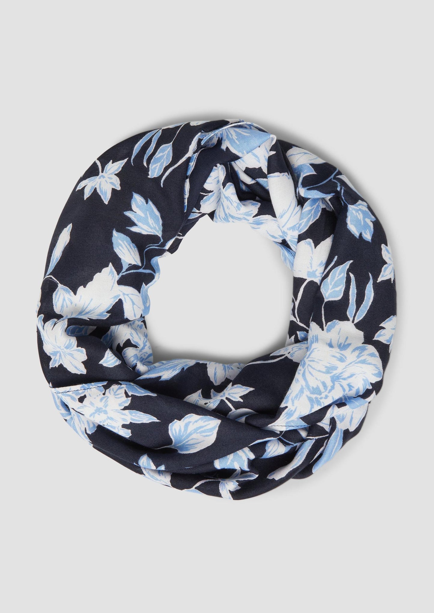 s.Oliver - Gemusterter Loop-Schal aus Viskose - Farbe: Navy
