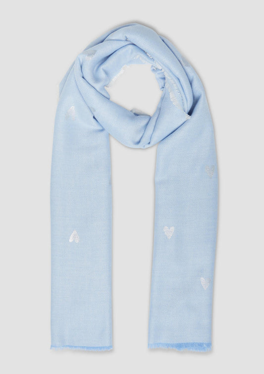 s.Oliver - Gemustertes Tuch aus Viskosemix - Farbe: Himmelblau