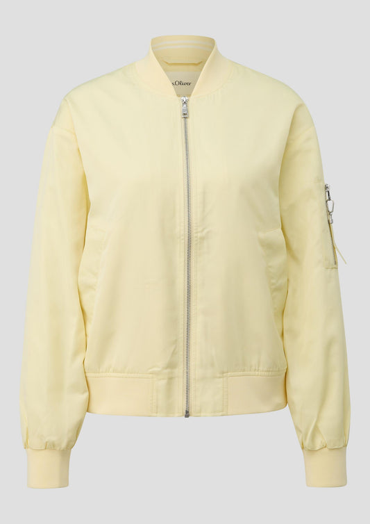 s.Oliver - Satin-Blouson mit Bomberkragen - Farbe: Hellgelb