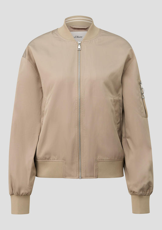 s.Oliver - Satin-Blouson mit Bomberkragen - Farbe: Beige