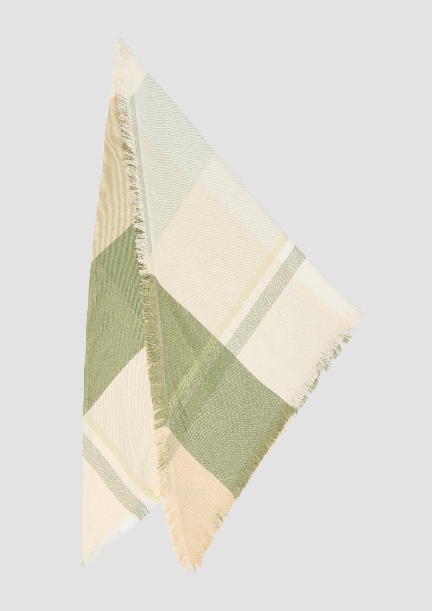 s.Oliver - Karierter Schal - Farbe: Olivgruen