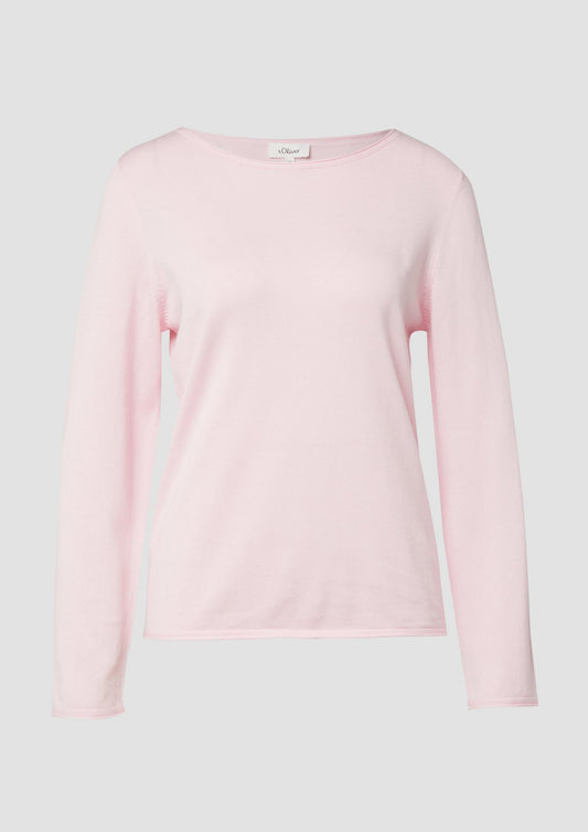 s.Oliver - Feinstrickpullover mit Rollkanten - Farbe: Zartrosa