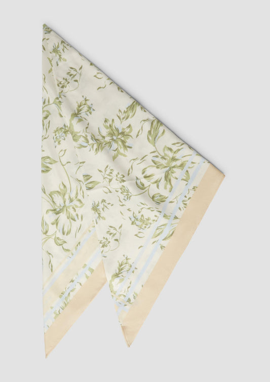 s.Oliver - Schal aus Webware mit floralem Muster - Farbe: Creme