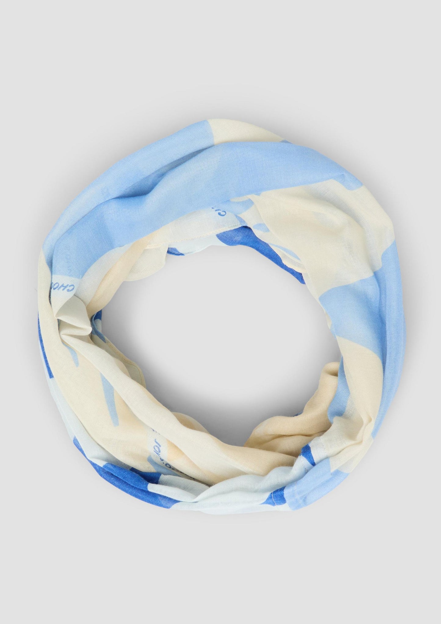 s.Oliver - Leichter Snood aus Webware mit floralem Muster - Farbe: Blau