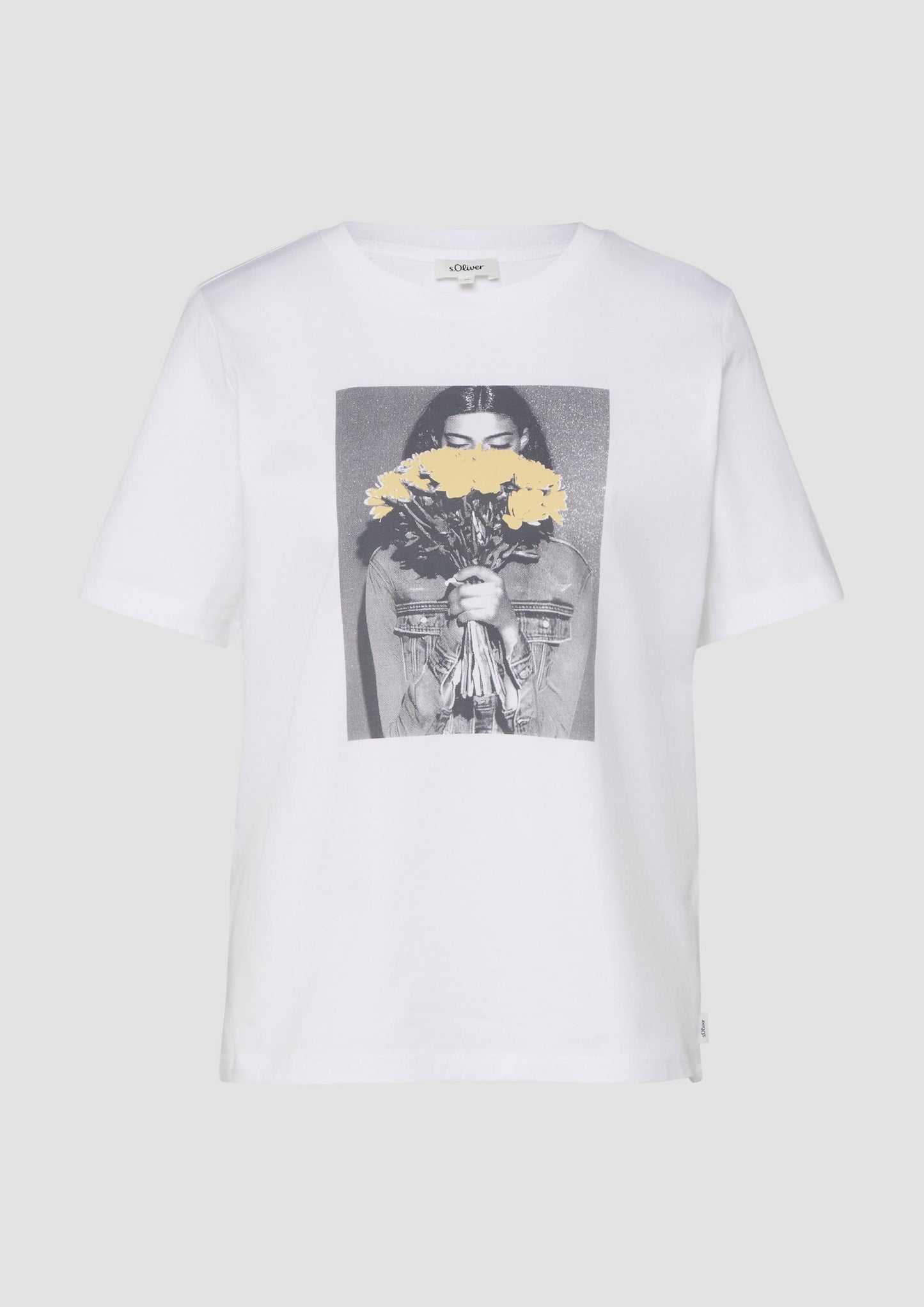 s.Oliver - Baumwoll-T-Shirt mit Frontprint - Farbe: Weiss