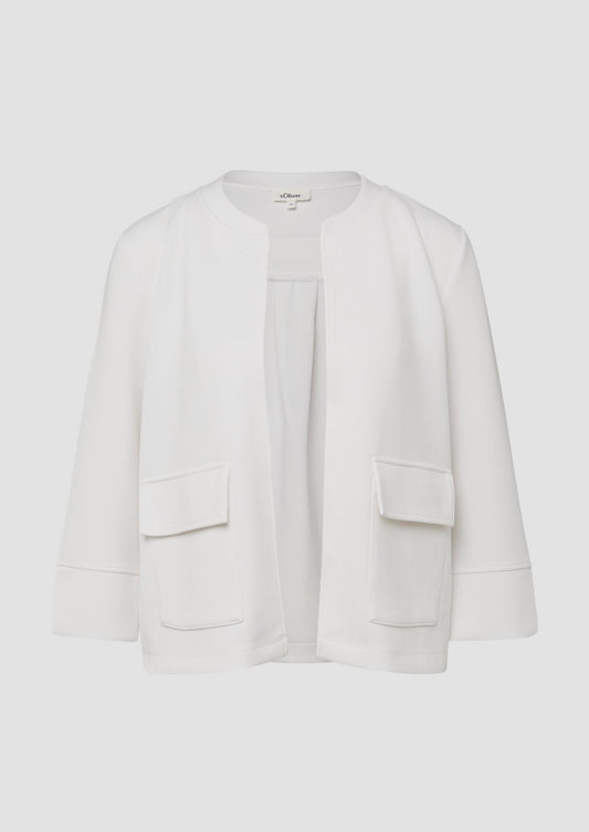 s.Oliver - Scuba-Jacke im Relaxed Fit mit 3/4-Arm - Farbe: Creme