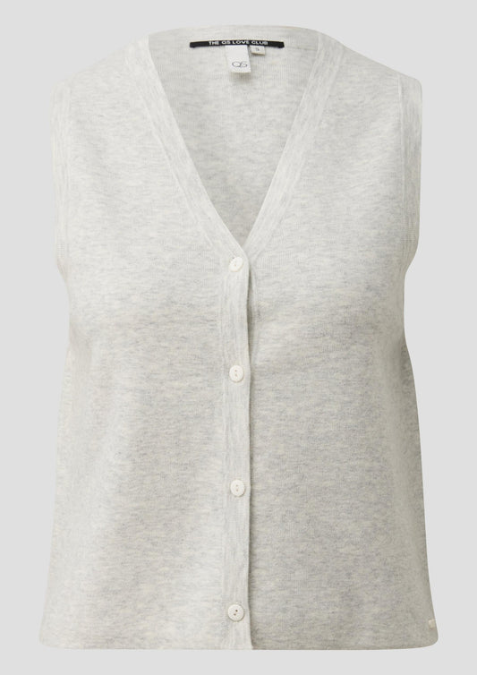 QS - Weiche Strickweste - Farbe: Creme
