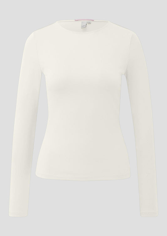 QS - Polyamidshirt - Farbe: Creme