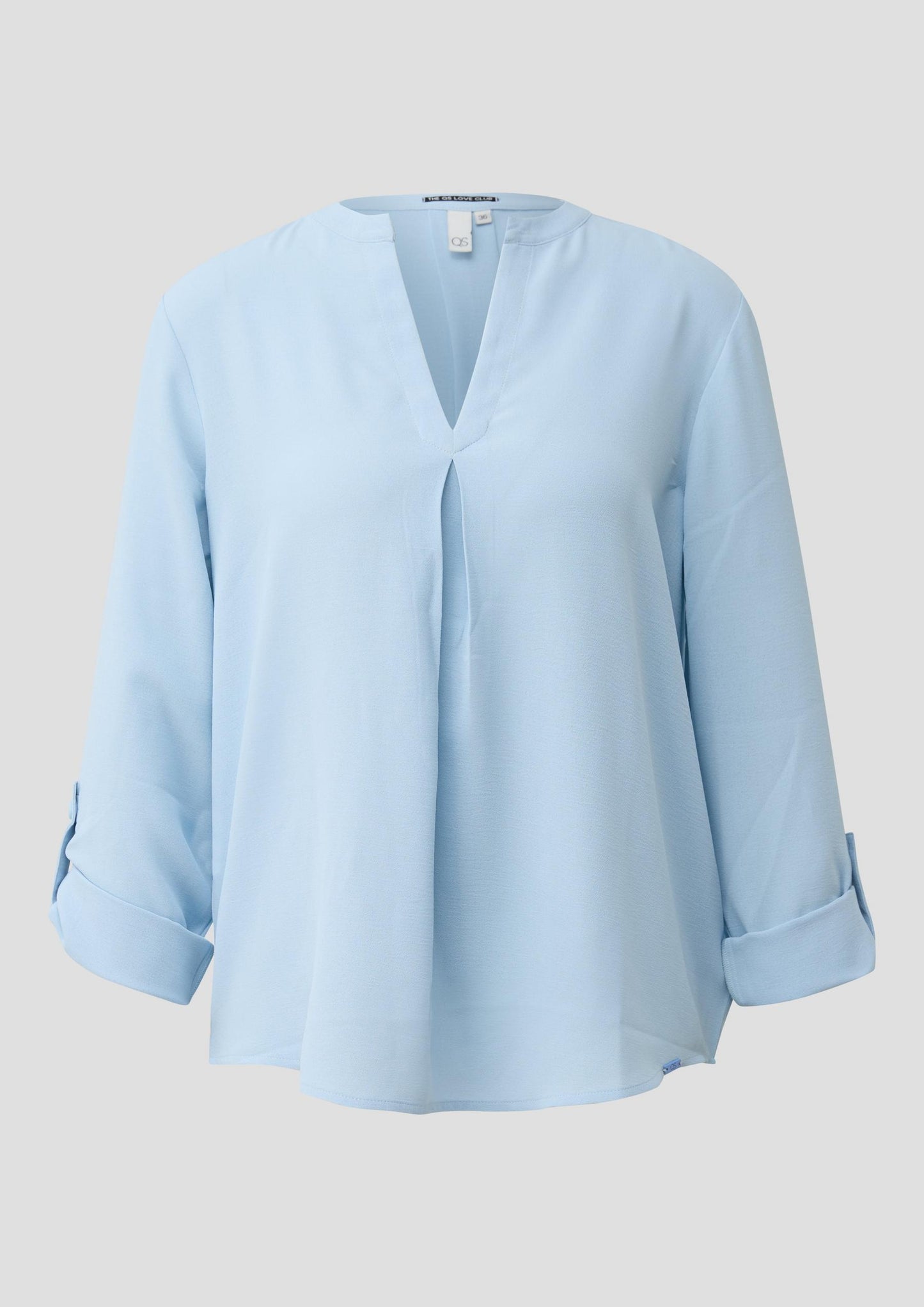 QS - Bluse mit Turn-up - Farbe: Hellblau