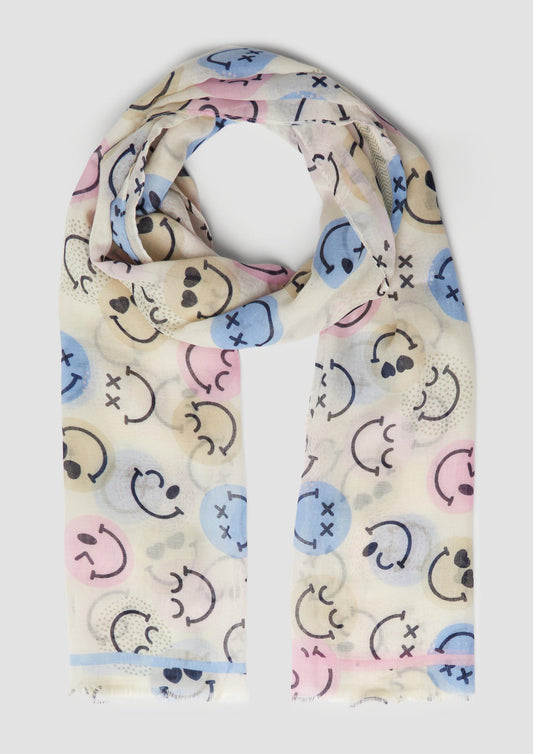 s.Oliver - Leichter Schal mit S.W.-Smiley®-Print - Farbe: Zartrosa