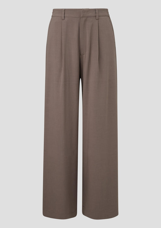 QS - Bundfaltenhose | - Farbe: Braun