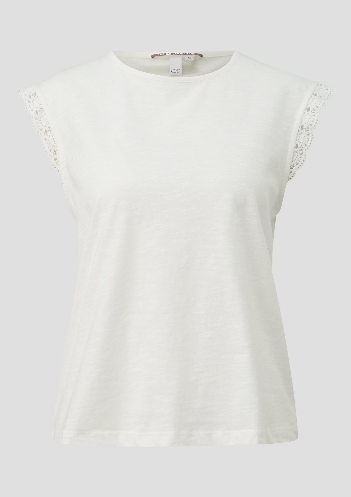 QS - Top mit Spitze - Farbe: Creme