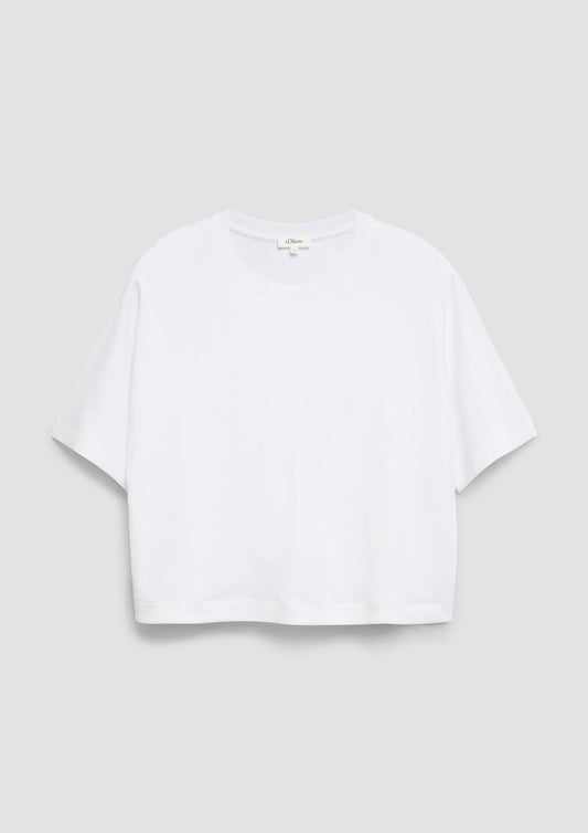 s.Oliver - T-Shirt aus Interlockjersey mit Kimonoärmeln - Farbe: Weiss