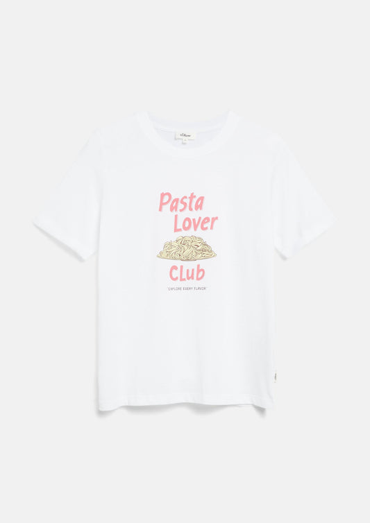 s.Oliver - Baumwollshirt mit Front Print - Farbe: Weiss