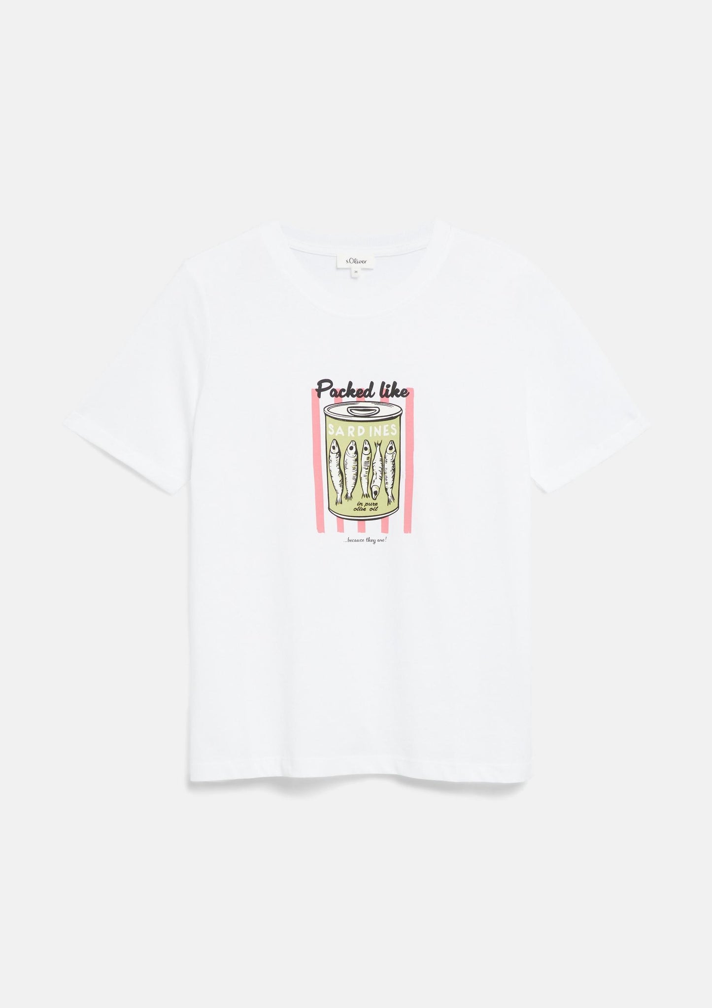 s.Oliver - Baumwollshirt mit Front Print - Farbe: Weiss