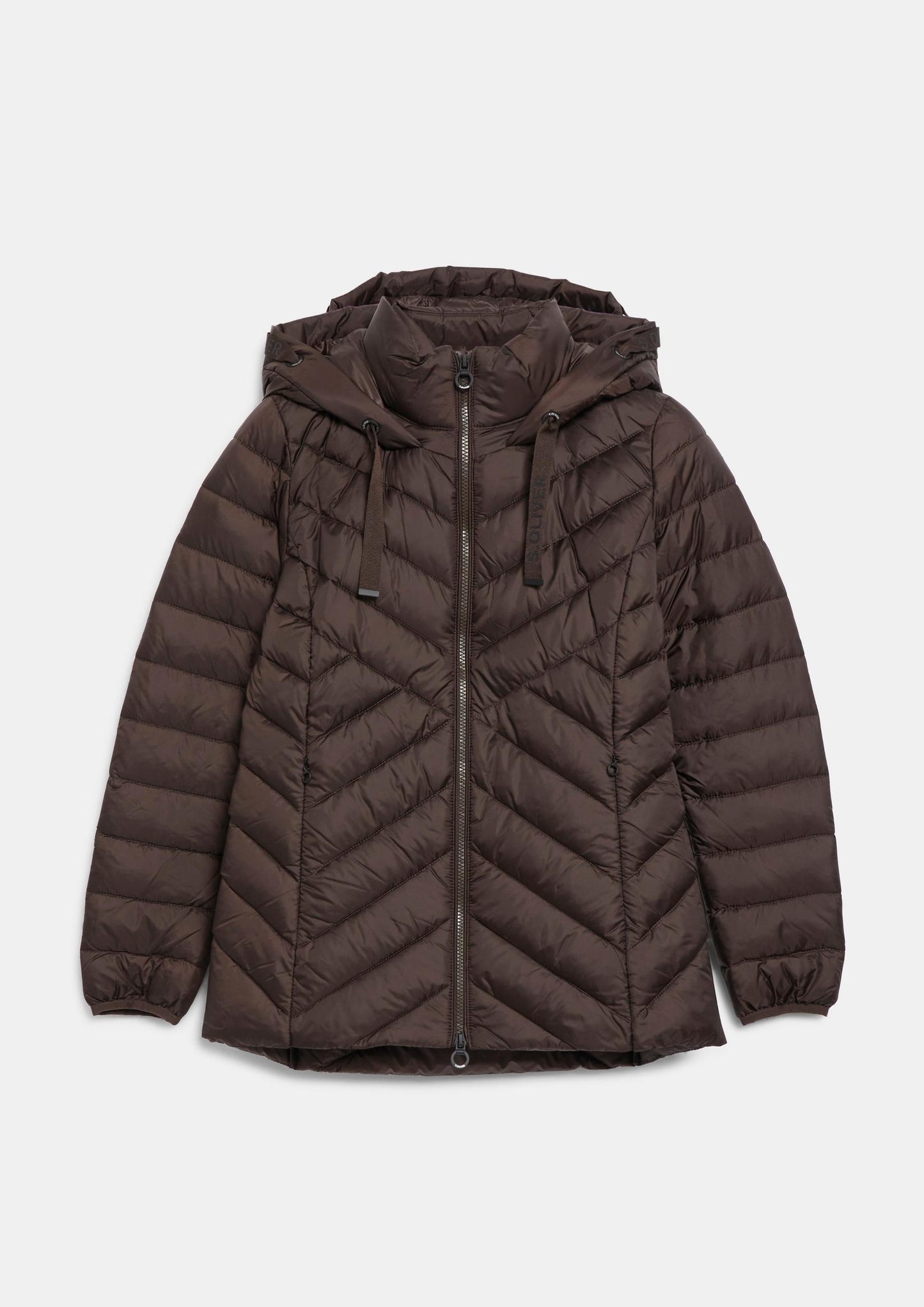 s.Oliver - Leichte Steppjacke mit Kapuze - Farbe: Dunkelbraun