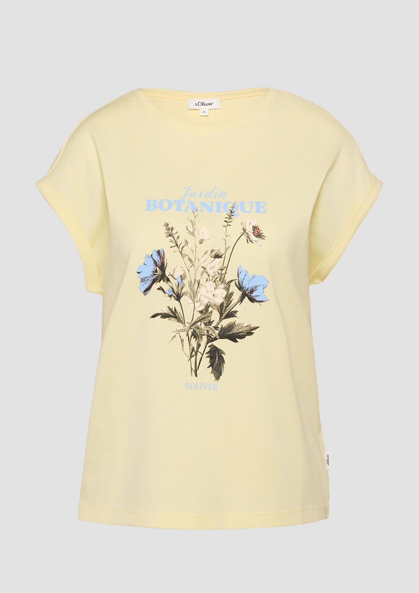 s.Oliver - T-Shirt mit Frontprint im Relaxed Fit - Farbe: Hellgelb