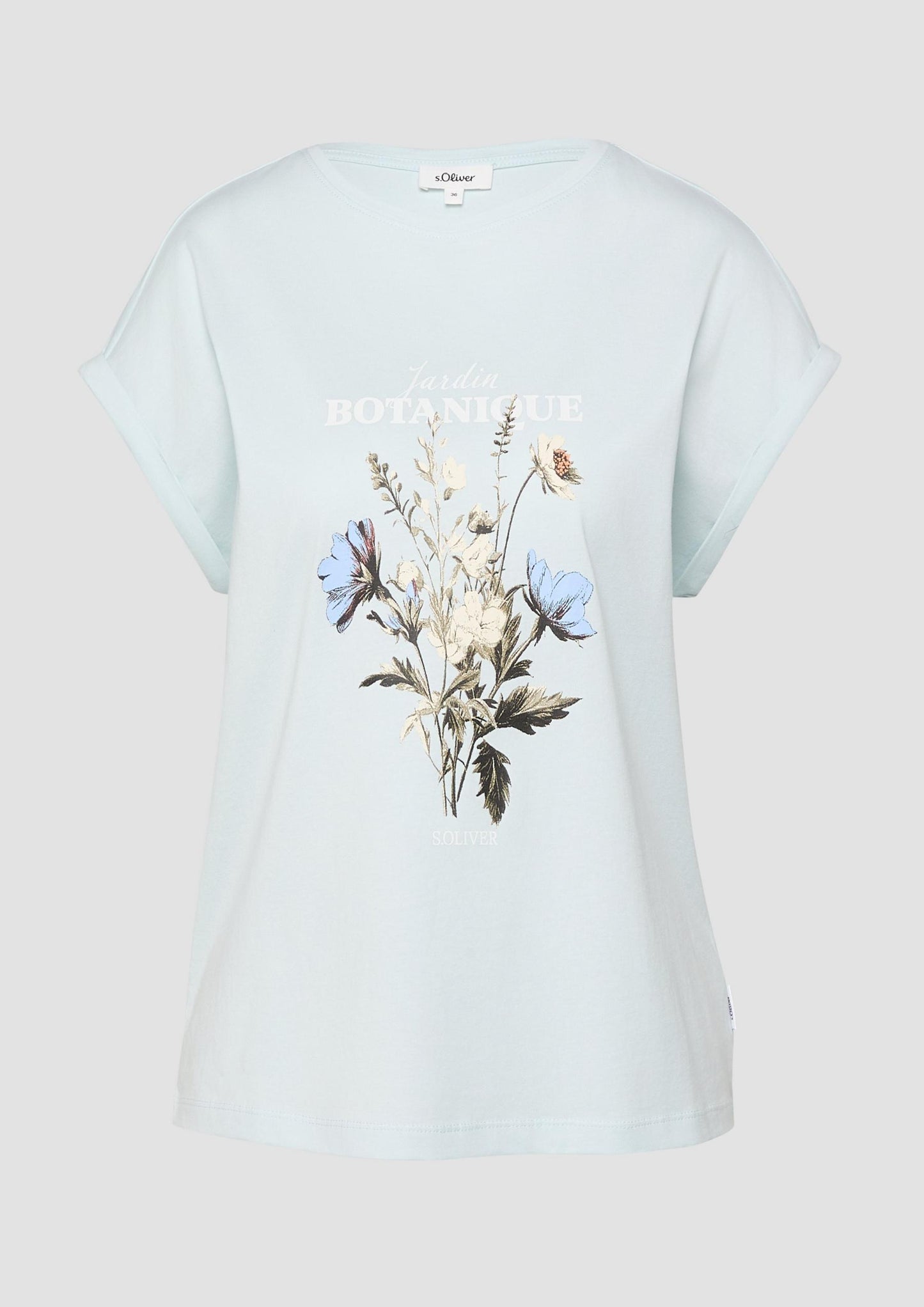 s.Oliver - T-Shirt mit Frontprint im Relaxed Fit - Farbe: Arktisblau