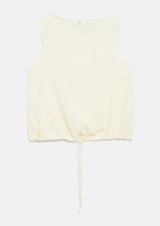 s.Oliver - Top aus Viskosemix mit regulierbarem Bund - Farbe: Helles Beige