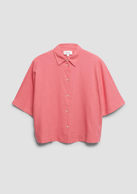 s.Oliver Damen Bluse - Koralle Kurzarm | 2179138.4239