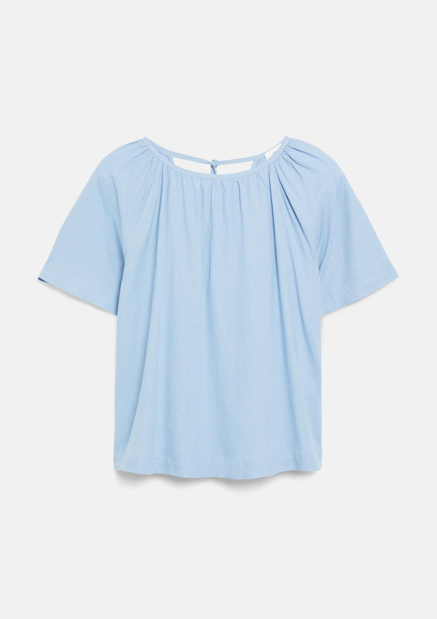 s.Oliver - Leinenmixbluse mit Schleifendetail am Rücken - Farbe: Hellblau